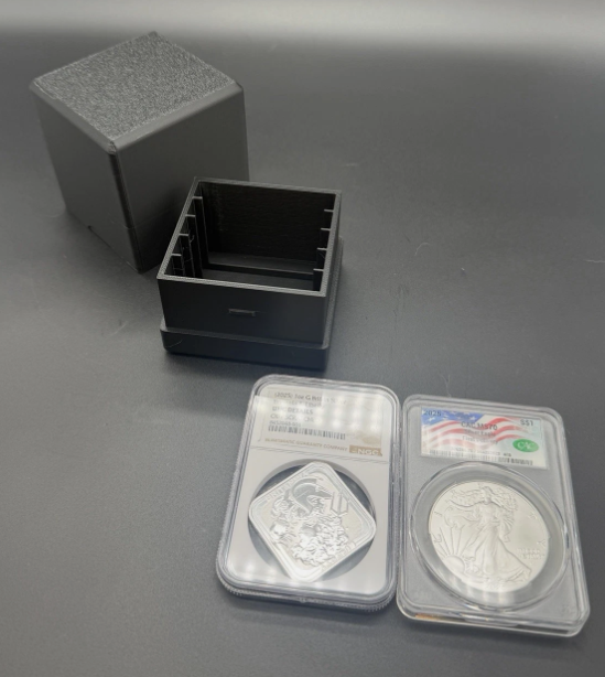 5 Slot NGC CAC Graded Coin Slab Holder Storage Case Compact Display Box