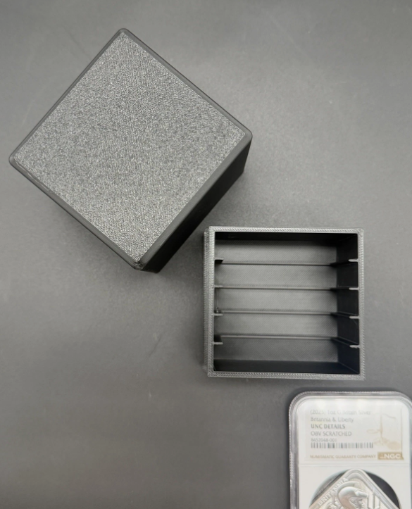 5 Slot NGC CAC Graded Coin Slab Holder Storage Case Compact Display Box