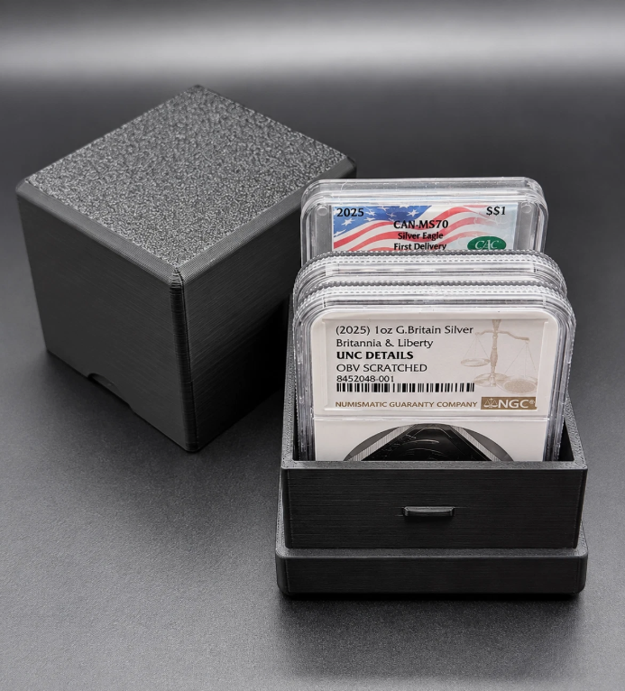 5 Slot NGC CAC Graded Coin Slab Holder Storage Case Compact Display Box