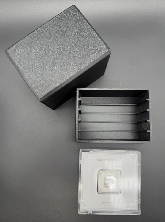 5 Slot Geiger Edelmetalle Assay Storage Box 20g 1oz Silver Gold PIck Color