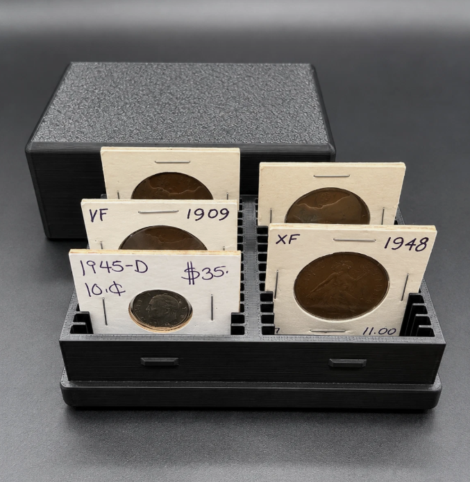 30 Slot 2x2 Cardboard Coin Flip Storage Box Silver Copper Holder