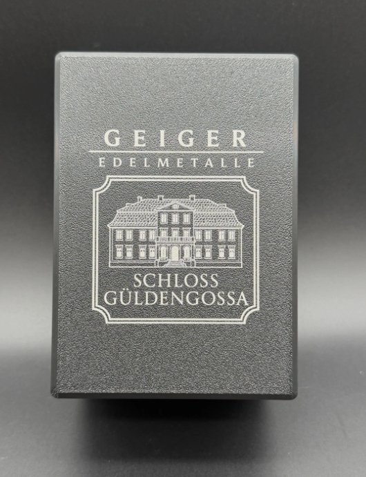 10 Slot Geiger Edelmetalle Assay Storage Box 20g 1oz Silver Gold ENGRAVED