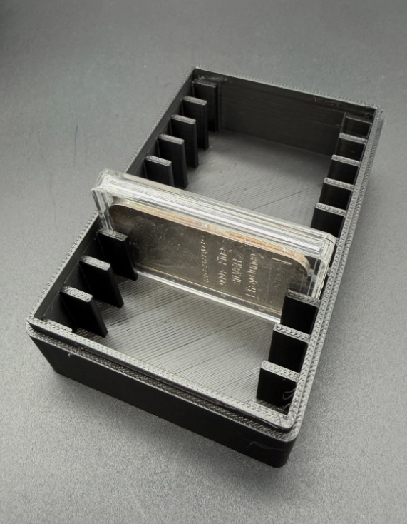 Silver Bar Storage Box 1oz Stackers in Square Capsules 10 Slot Holder Case