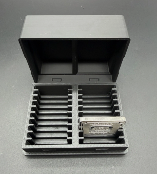20 Slot Geiger 1 oz Silver Bar Storage Box Holder NO ASSAY Bare Bars ENGRAVED